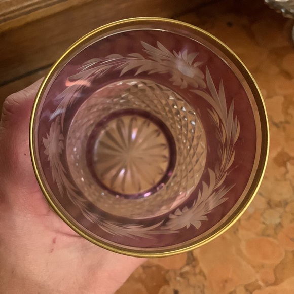 Ebeling & Reuss Amethyst Cut to Clear Crystal Tumbler - Picture 2 of 4